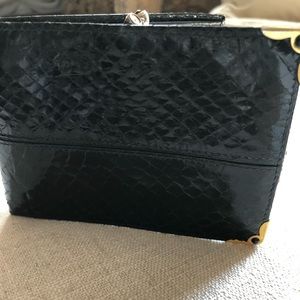 Judith Leiber black Snake Skin wallet